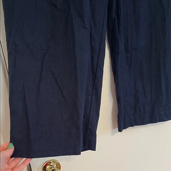 Calvin Klein Linen and Cotton Navy Pants - Picture 5 of 6